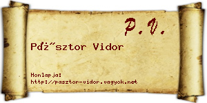 Pásztor Vidor névjegykártya