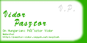 vidor pasztor business card